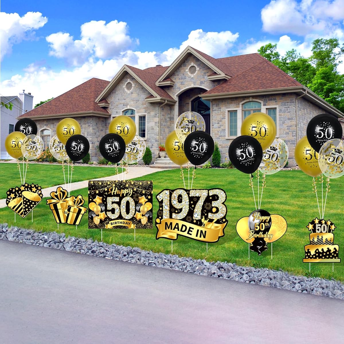 Black Gold 60th Birthday Decorations for Men Women 60th Birthday Yard Sign 60th Birthday Sign 18 Pieces 60th Birthday Balloons 60th Anniversary Party Supplies (Black Gold 16 Years Old)