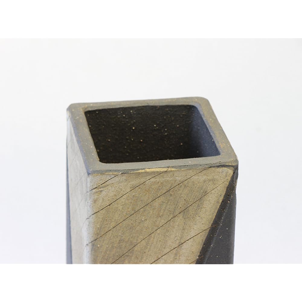 Tori "Shigaraki Ware" Diago Square Flower Vase No. 8.5 C385