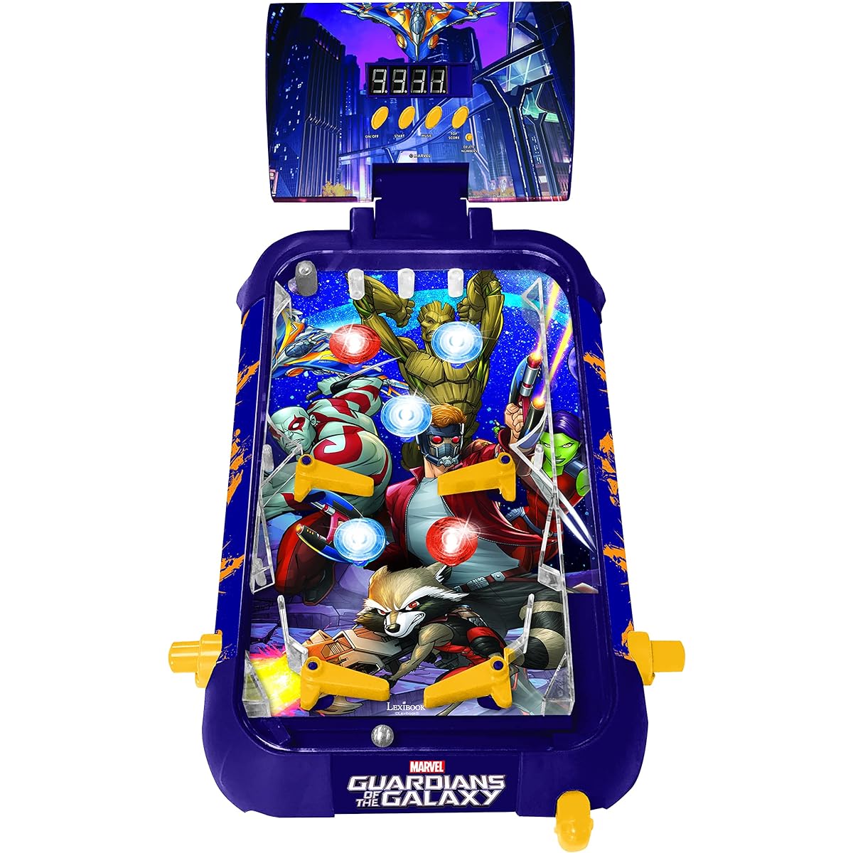 Lexibook - Marvel Guardians of the Galaxy Table Electronic Pinball Action and Reflex Game for Kids and Family with LCD Screen, Light and Sound Effects, Purple, JG610GG