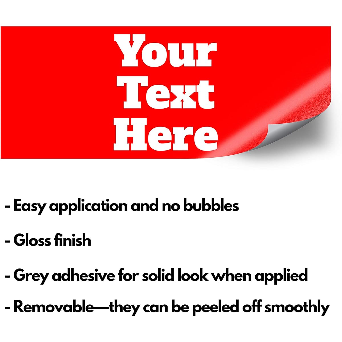 Hot4TShirts Custom Bumper Stickers - Personalize your own car stickers with text for trucks, vehicles - 3 Pack 15"x6" Rectangle White custom-bumper-stickers-text-3-pack