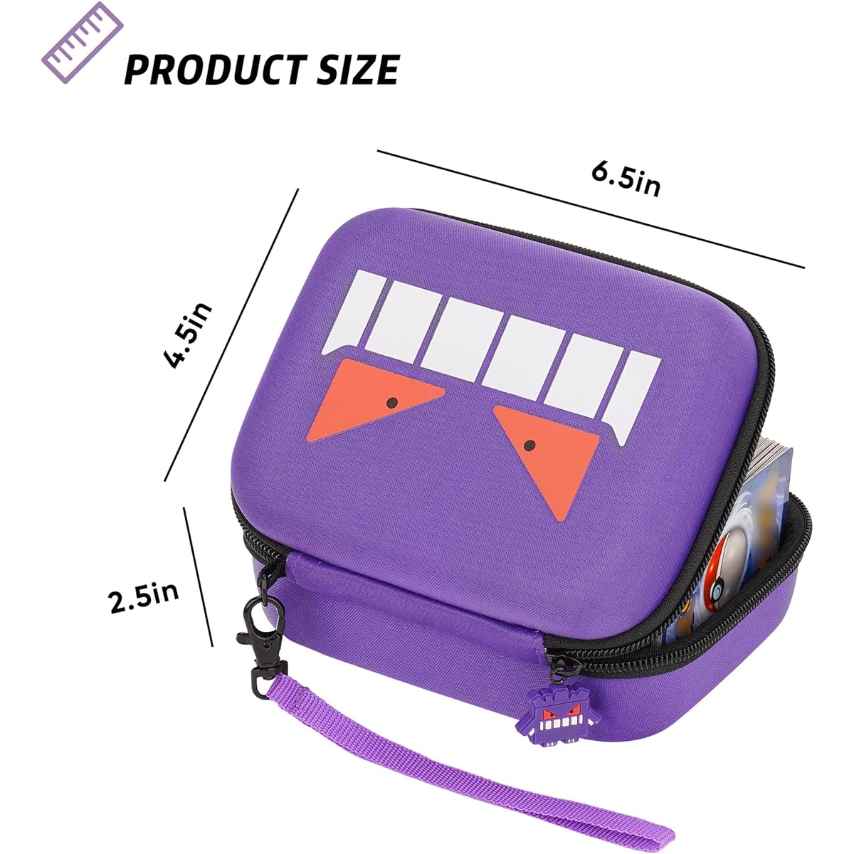 RHCOM Mobile Case Compatible with PM Cards, Gift for Boys, Card Storage Box, Yu-Gi-Oh! Magic MTG Cards, Compatible with PM, Holds 500 Cards, Purple