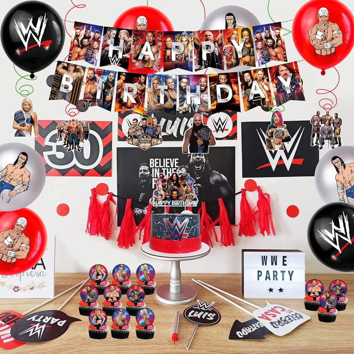 Wrestling Birthday Party Decoration, Wrestling Boxing Match Party Supplies