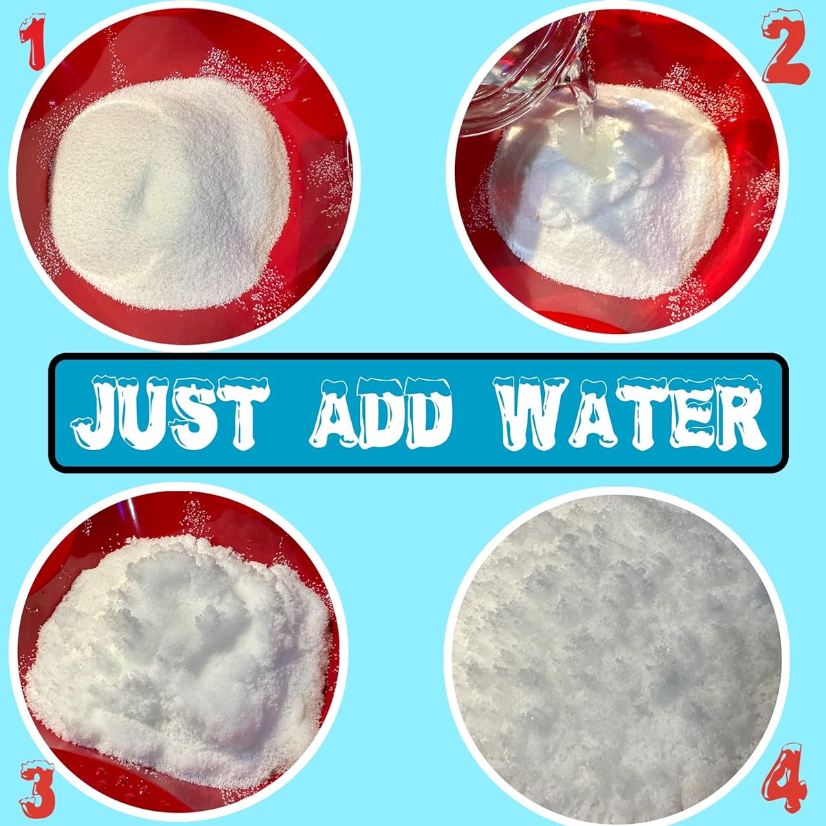 ALAZCO Instant Snow Powder - White Instant Snow Powder Fake Artificial Snow - Holiday Snow Decorations, Great for Slime Play, Party Favors, Science Experiments - Just Add Water