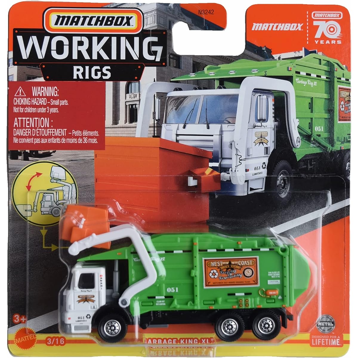 Matchbox Garbage King XL Working Rig 3/16
