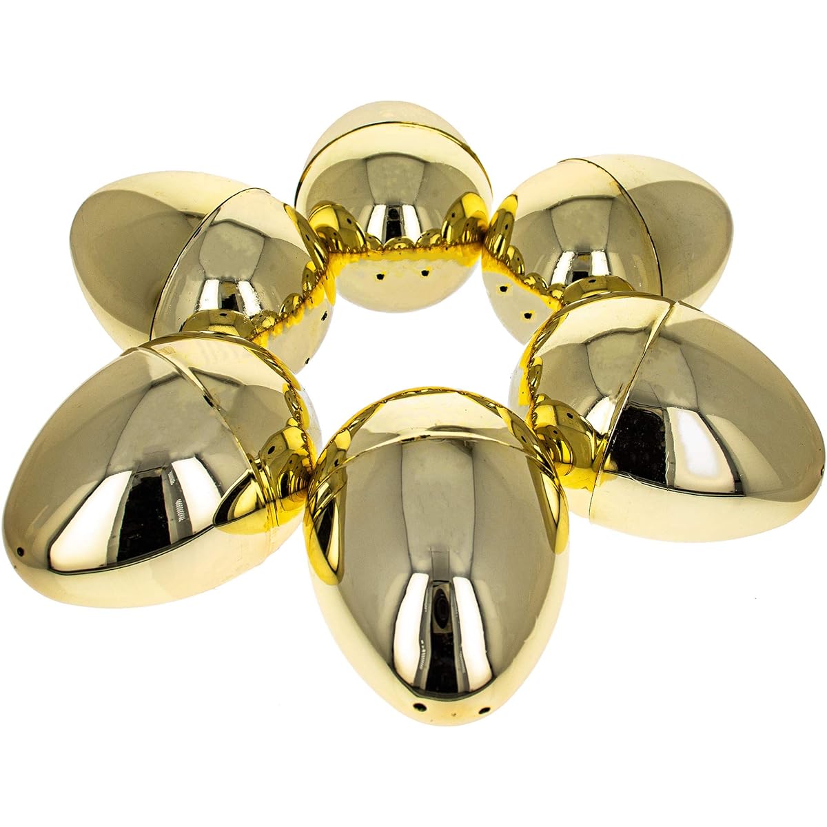 Set of 6 Super Shiny Golden Large Plastic Easter Eggs 4"