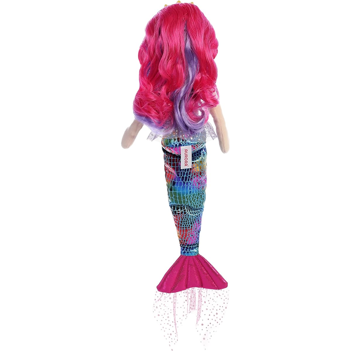 Aurora World Sea Sparkles Mermaid Plush, Rainbow Fuchsia