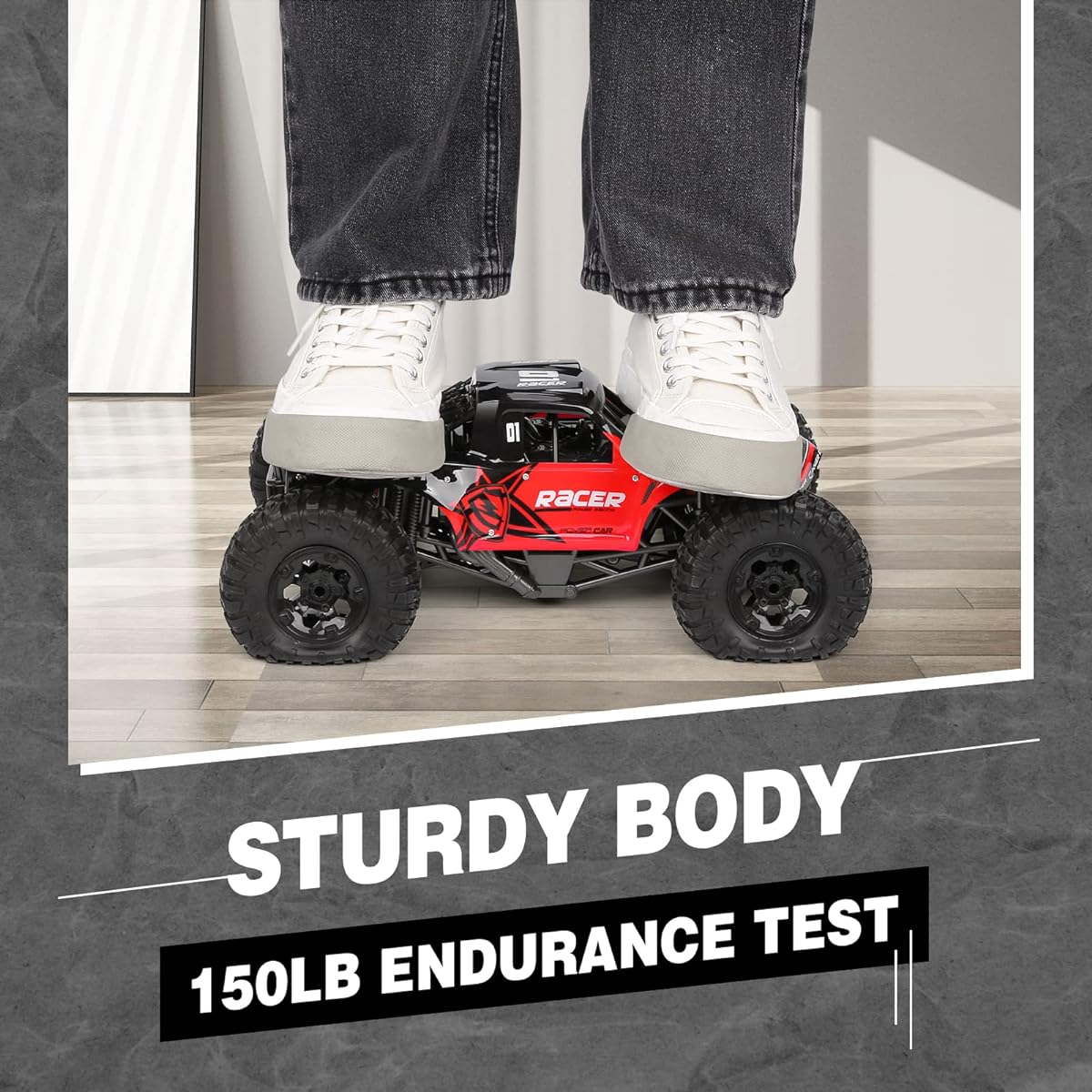 Large Remote Control Monster Truck 1:12 Scale 4WD Off-Road Waterproof Truck for Boys 8-12 Amphibious RC Car All Terrain Crawler with 3 Rechargeable Batteries for Kids Birthday