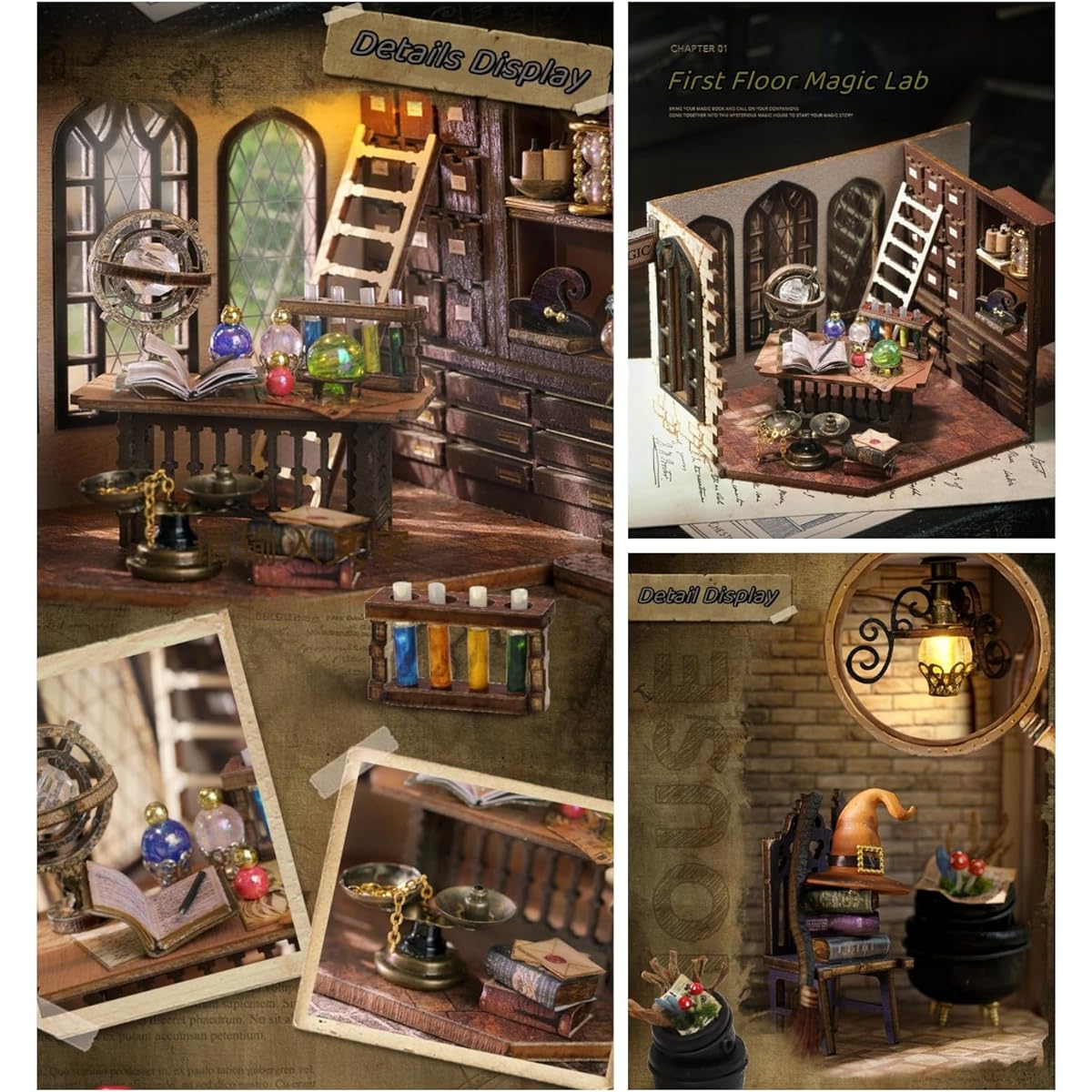 Flever Dollhouse Miniature DIY House Kit Creative Room with Furniture Romantic Valentine Gift (William's Magic House)