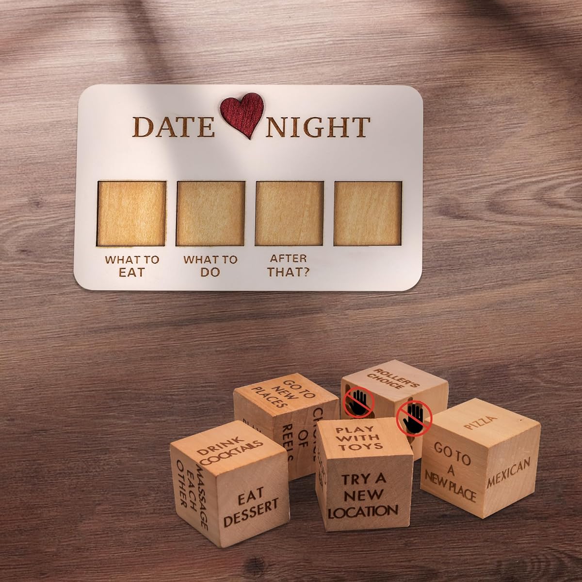 Wooden Date Night Dice Date Night Dice for Couples Date Night Ideas Dice After Dark Edition Reusable Dice Valentine's Day Anniversary Birthday Gift