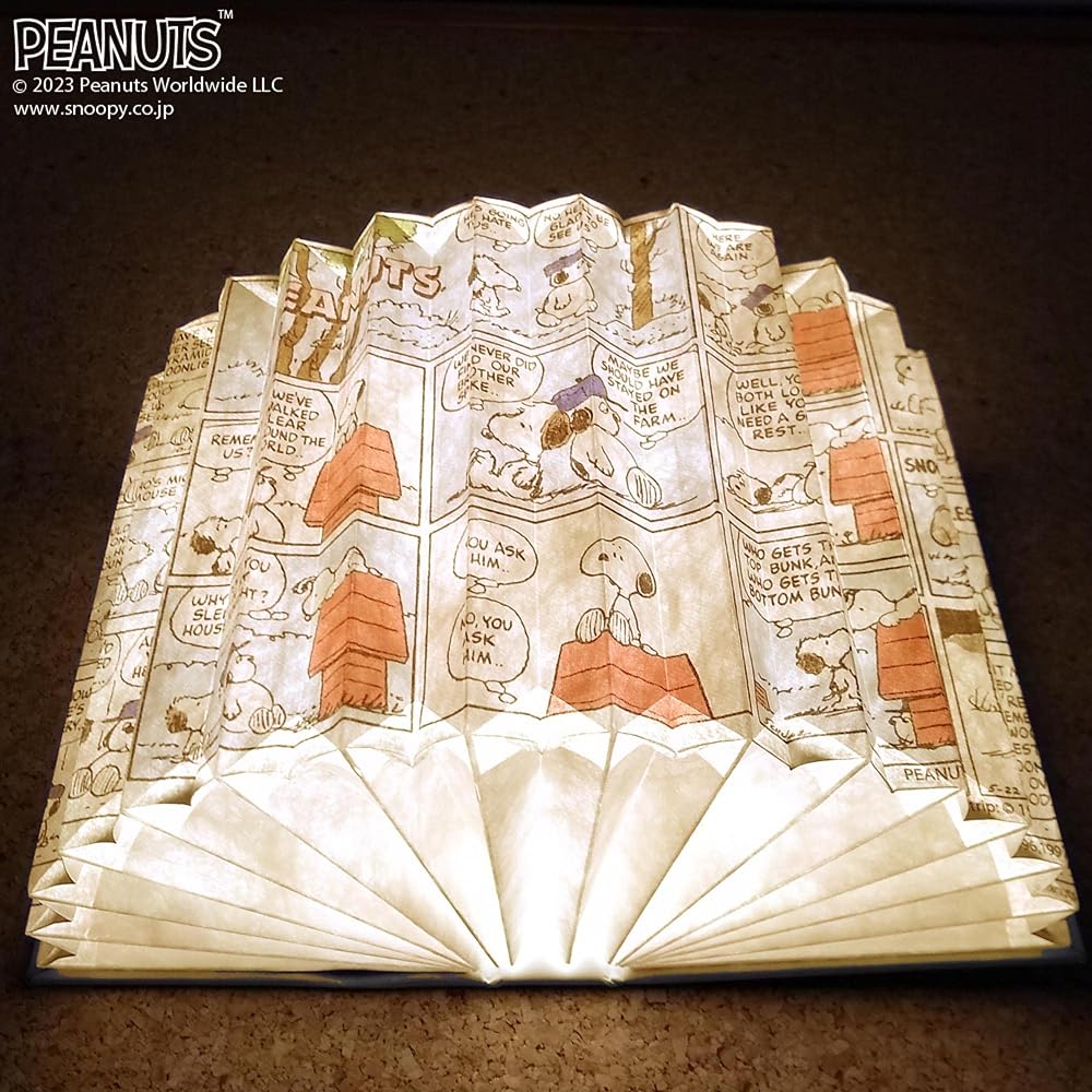 VANGUARD Snoopy LED Interior Light, Indirect Lighting, Lights Up When You Open a Book, Cute, Stylish Book Lamp, Cordless, Charging, Siblings