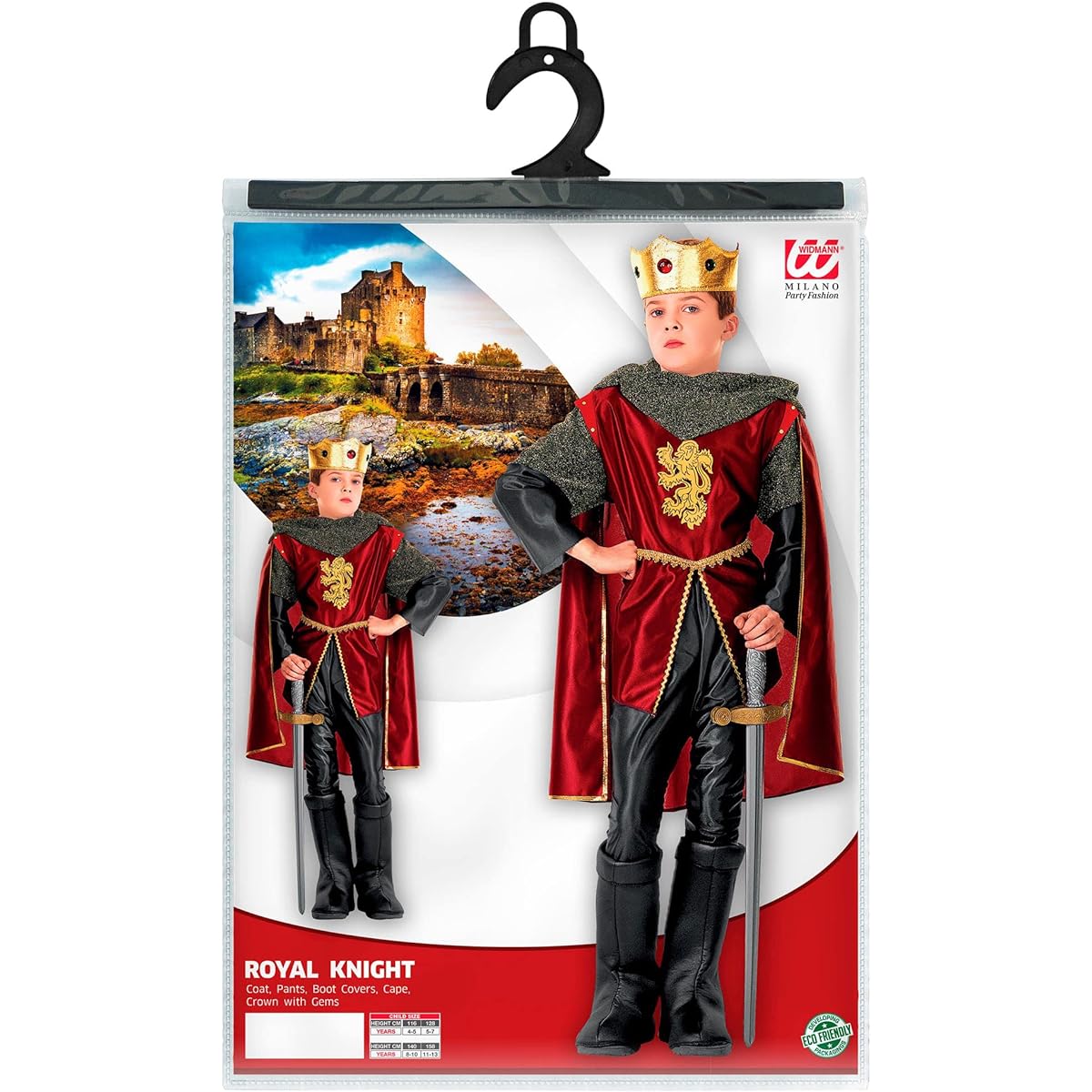 Children's Royal Knight 140cm Costume Medium 8-10 yrs (140cm) for Mediaeval Middle Ages Fancy Dress