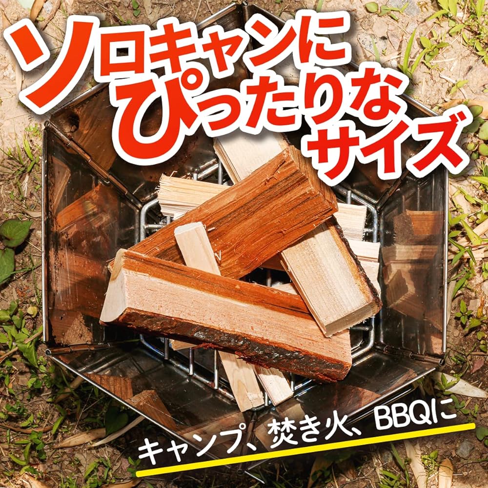 LOOSELY High Temperature Insect Killed Firewood Mix for Solo Camping Hardwood & Coniferous 17cm 5kg Size 80 (Sakura)