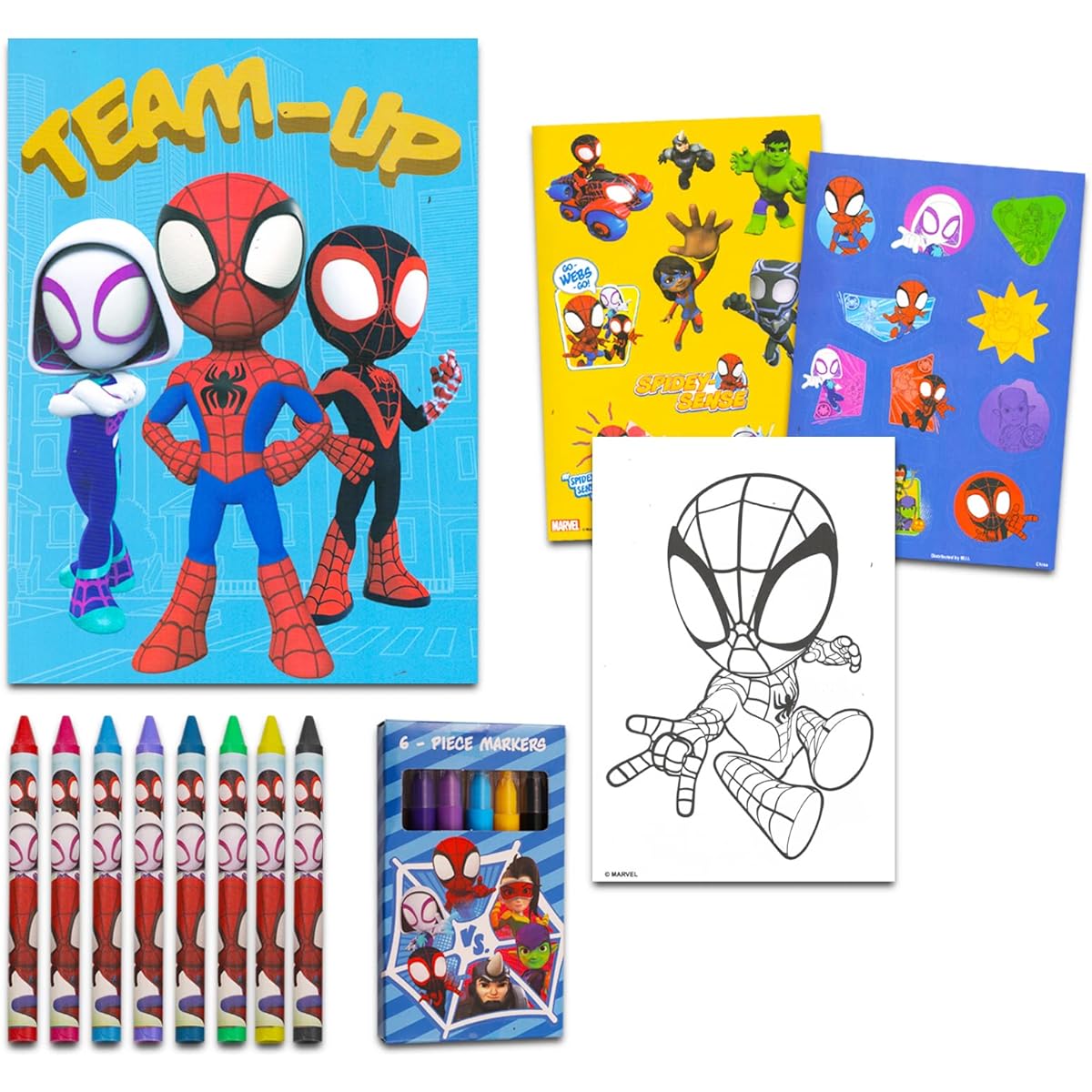 Spidey and His Amazing Friends Ultimate Activity Set - Spiderman Art Bundle with Coloring Pages, Stickers, Coloring Supplies and More | Spiderman Activities for Boys/Girls/Kids