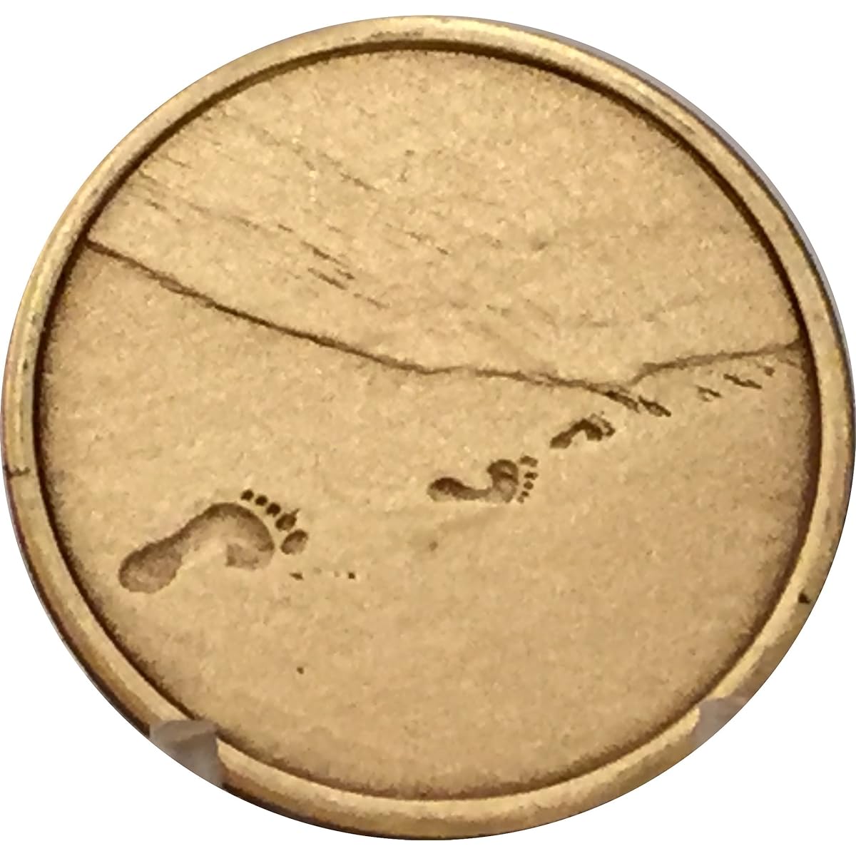 Set of 5 Footprints In The Sand Bronze Medallion Chip Bulk Lot of Pocket Tokens