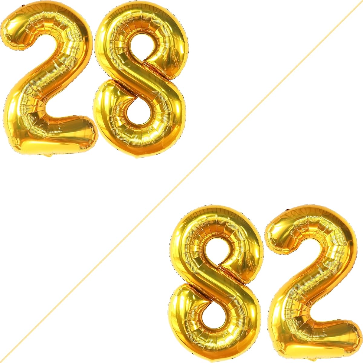 Gold Number 28 Foil Balloon