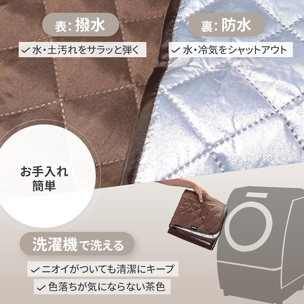 JIMENCE Leisure Sheet, Thick Tent Mat, Waterproof, Inner Sheet, Aluminum Deposition, Storage Bag Included, 200 x 200cm
