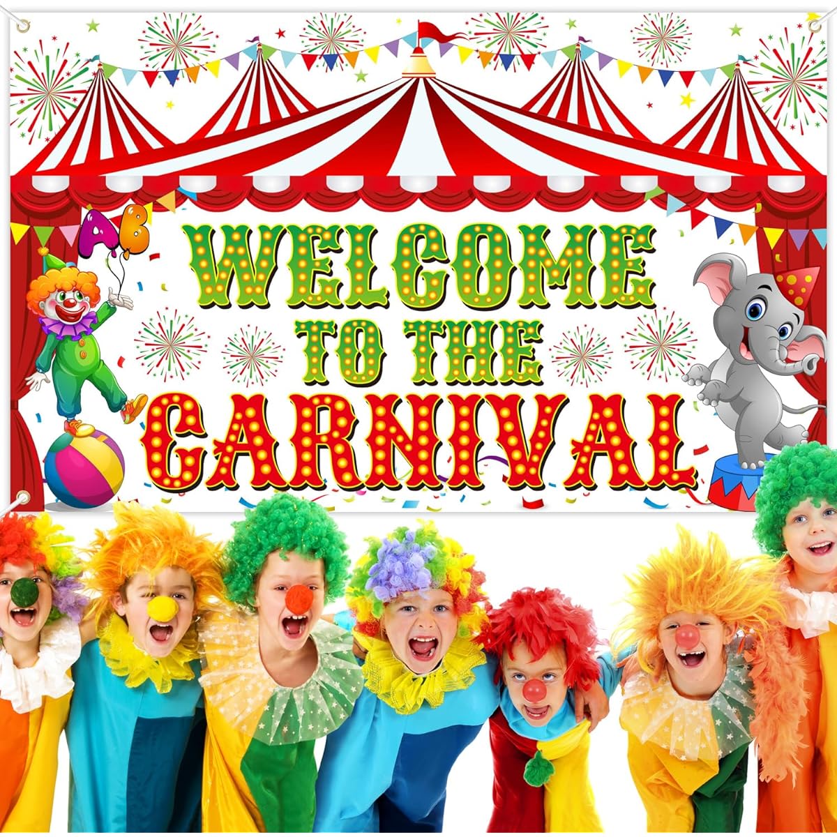 Welcome to the Carnival Background 73 x 44 Inch Carnival Party Decorations Welcome to the Banner for Carnival Carnival Decorations Carnival Circus Theme Party Decorations