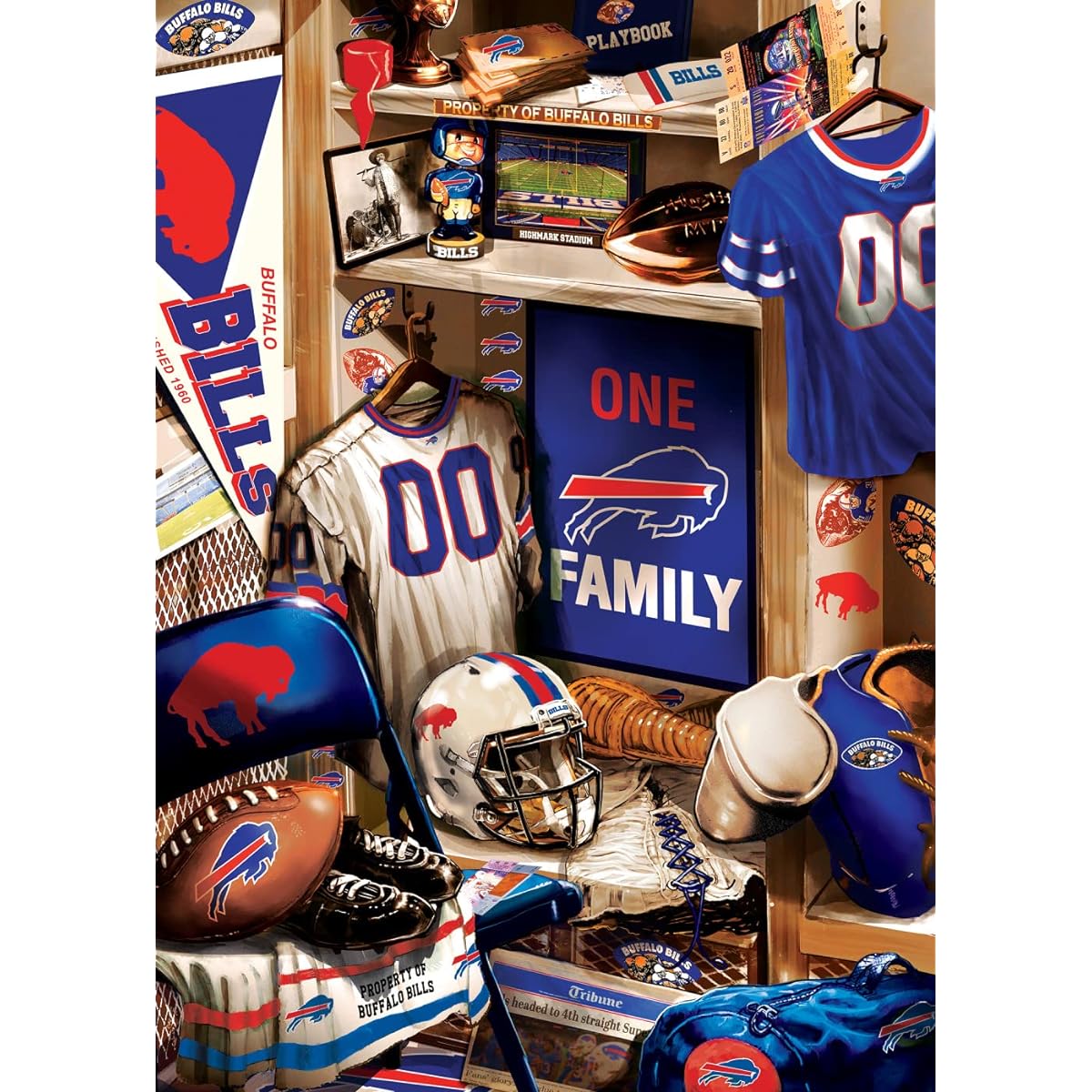 Baby Fanatics Bub1090: Buffalo Bills Locker Room 500 Piece Puzzle