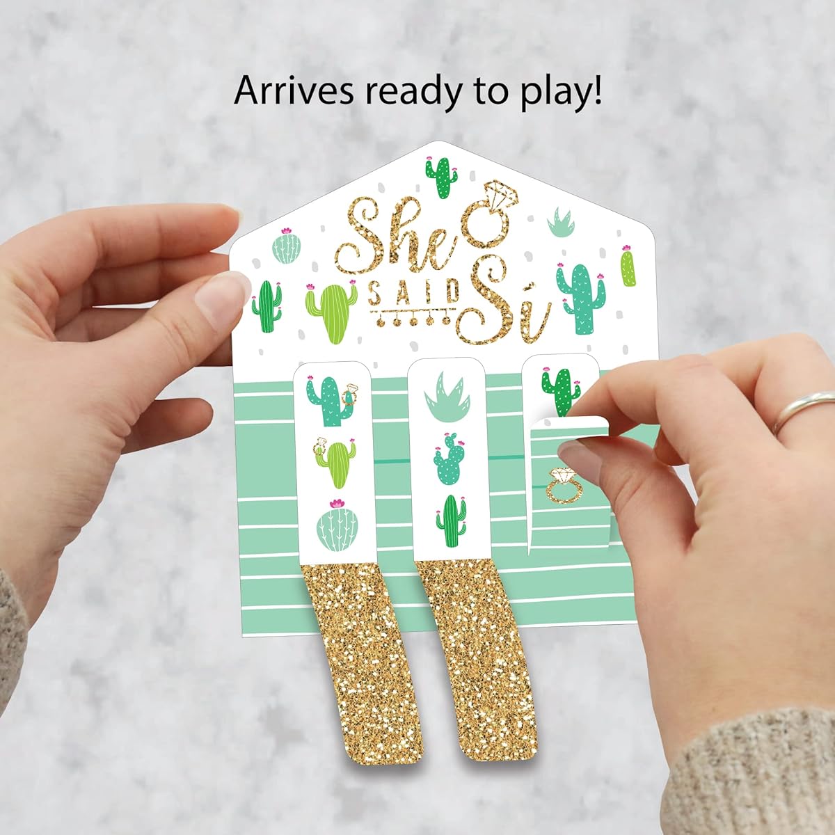 Big Dot of Happiness Final Fiesta - Last Fiesta Bachelorette Party Game Pickle Cards - Pull Tabs 3 Rows - Set of 12