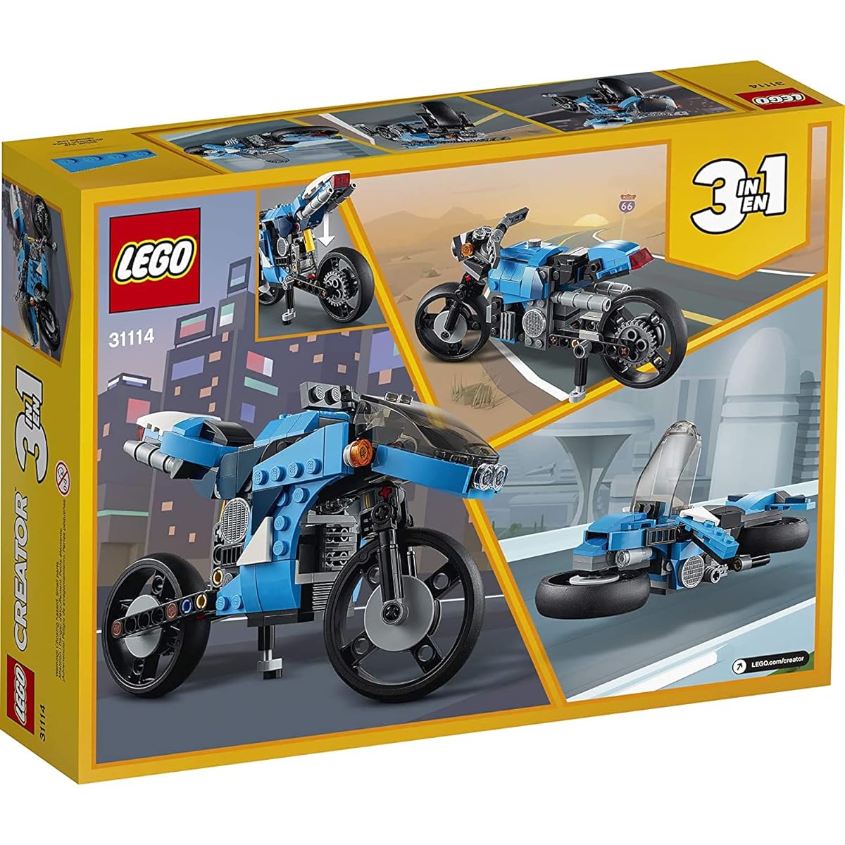 LEGO Creator 3in1 Superbike 31114 Toy Motorcycle Building Kit; Makes a Great Gift for Kids Who Love Motorbikes and Creative Building, New 2021 (236 Pieces)