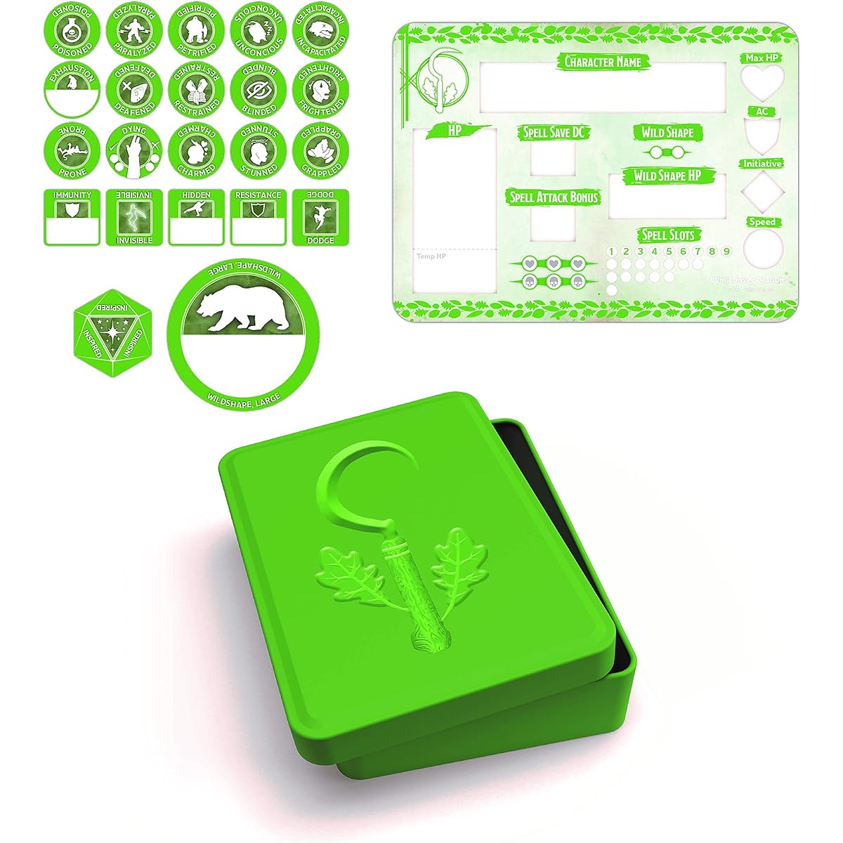 Dungeons & Dragons - Druid Token Set (Player Board & 23 Tokens)