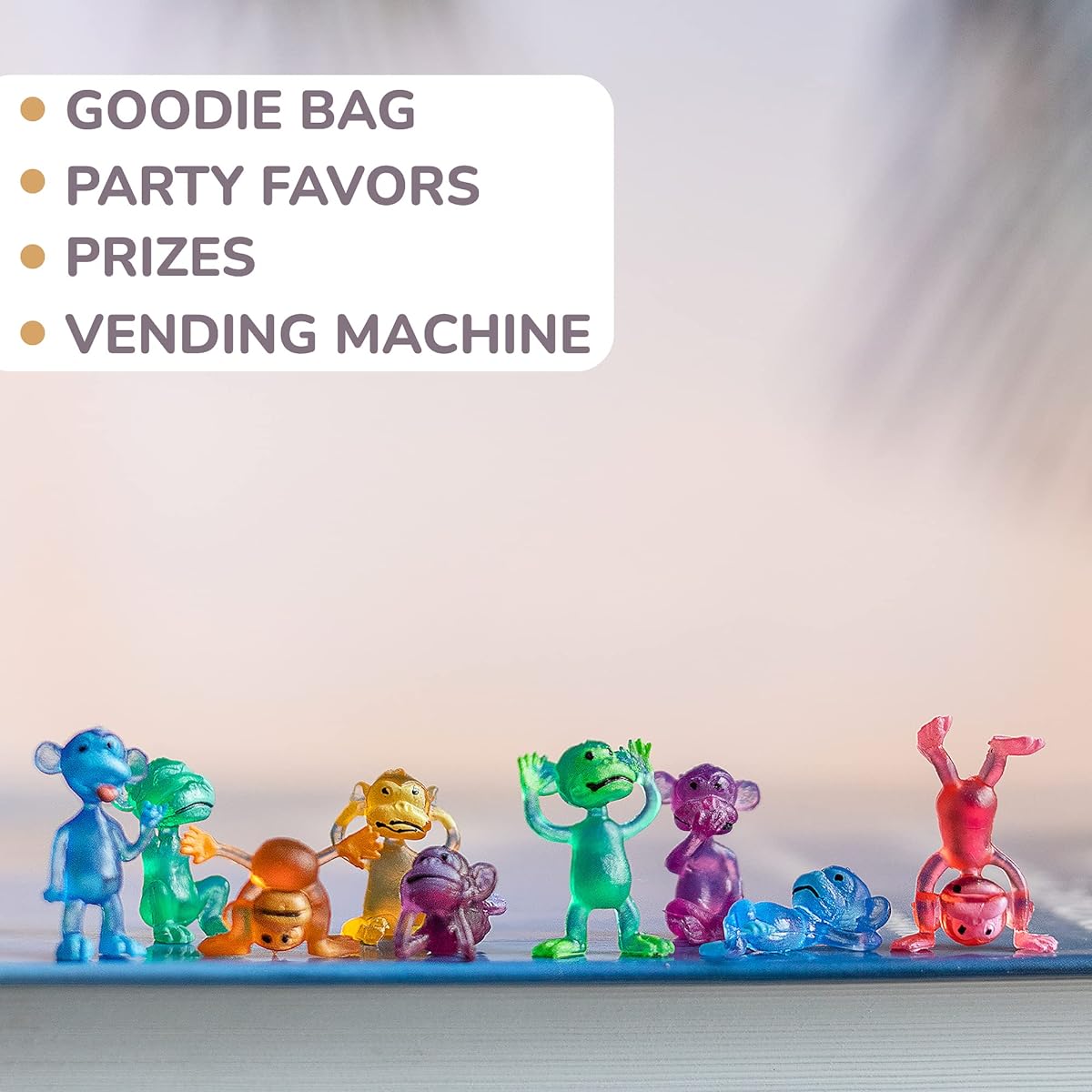 Bulk Toys - Funny Monkey Figurines for Kids - 100 Pieces Small Figurines Party Favors Easter Egg Fillers Goodie Bag Supplies Pinata Fillers - Bulk Gifts for Kids - Vending Machine Toys