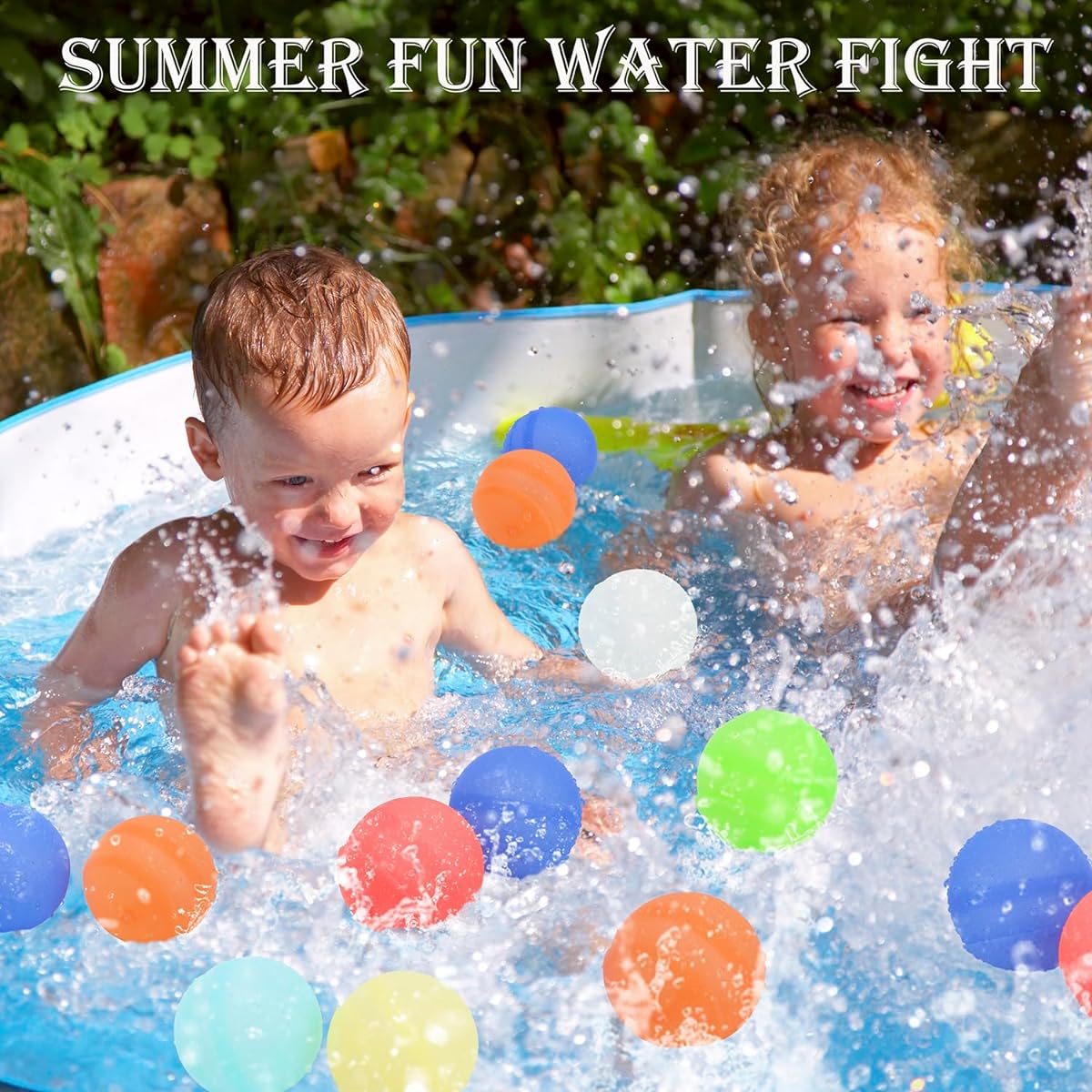 Aokeleilei Reusable Water Balloons for Kids 14/28pcs Quick Fill Refillable Silicone Water Bomb Game Splash Ball Boys Girls Outdoor Toys Activity Summer Toys Party Favors (14)