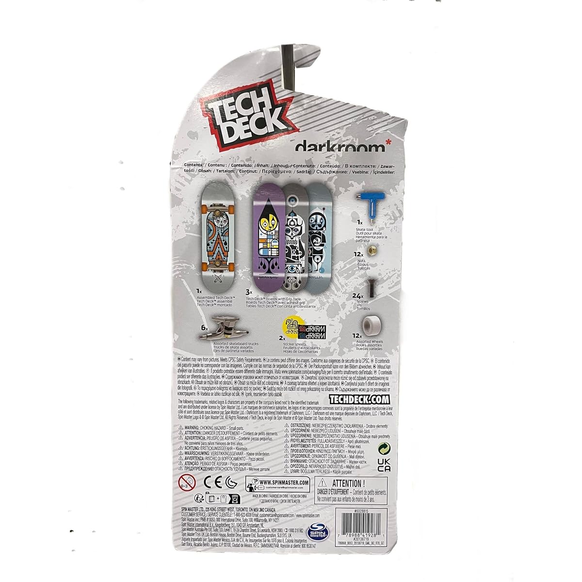 TECH DECK SK8shop Bonus Pack Mini Finger Skateboard Multipack 2022 Series (Dark Room (4 Pack)