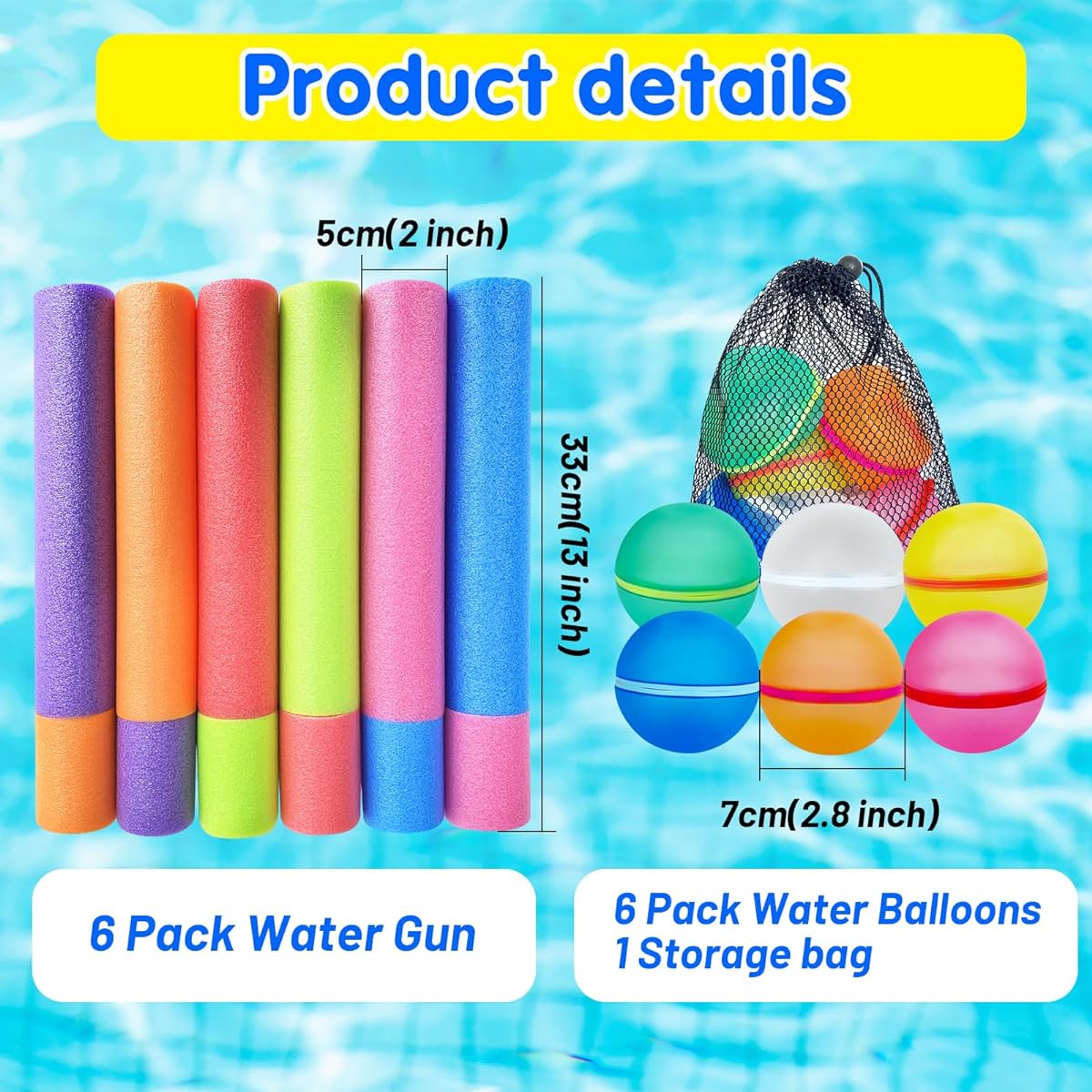 Water Gun Blaster & Water Balloon Set 12 Pack