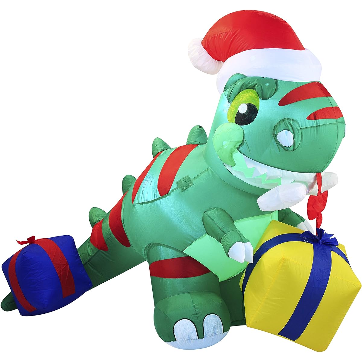 Joiedomi 6ft Dinosaur Christmas Inflatable Decoration Dino Christmas Inflatable with Built-in LED Inflatable Christmas Party Indoor Outdoor Yard Garden Lawn Winter Decoration