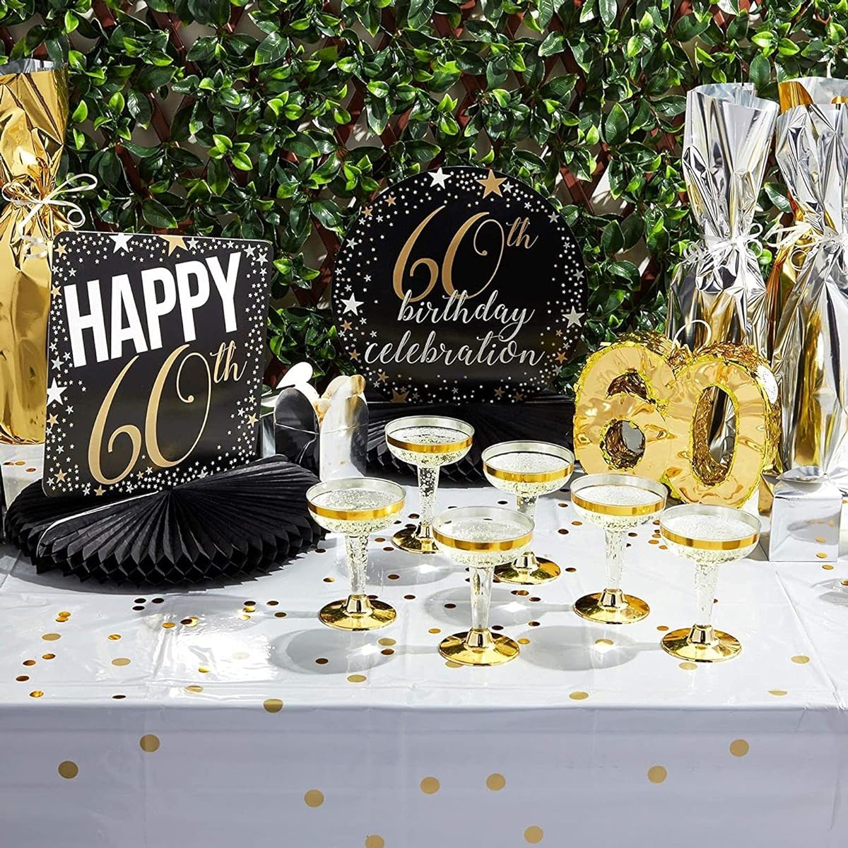 60th Birthday Party Honeycomb Centerpiece Decorations (12 x 11 inches 6 Pack)