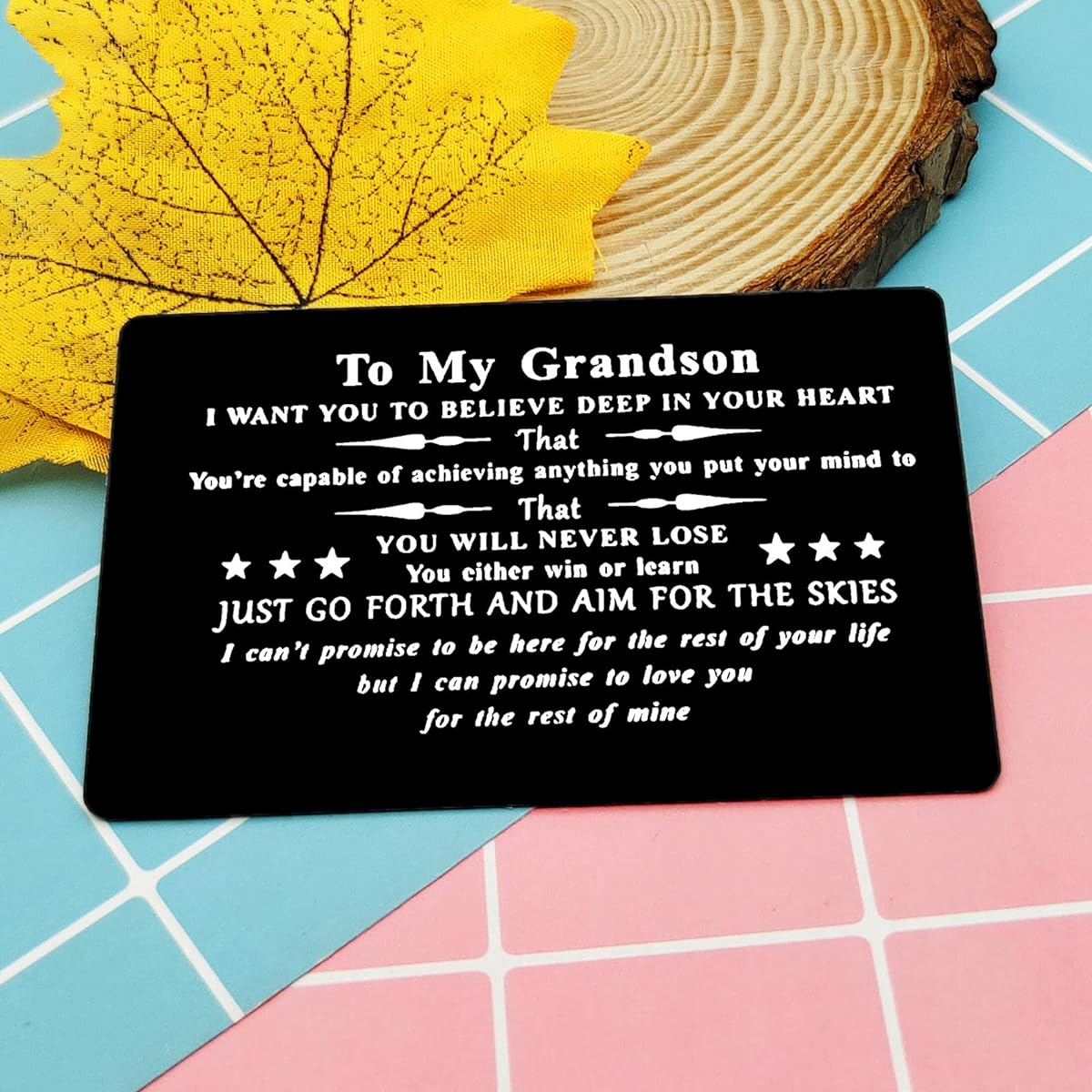 Engraved Wallet Insert Card Grandmother Grandparent Grandchild Gift Grandchild Birthday Grandparents Inspirational Grandchild Gift Grandchild Graduation Gift Men Boys
