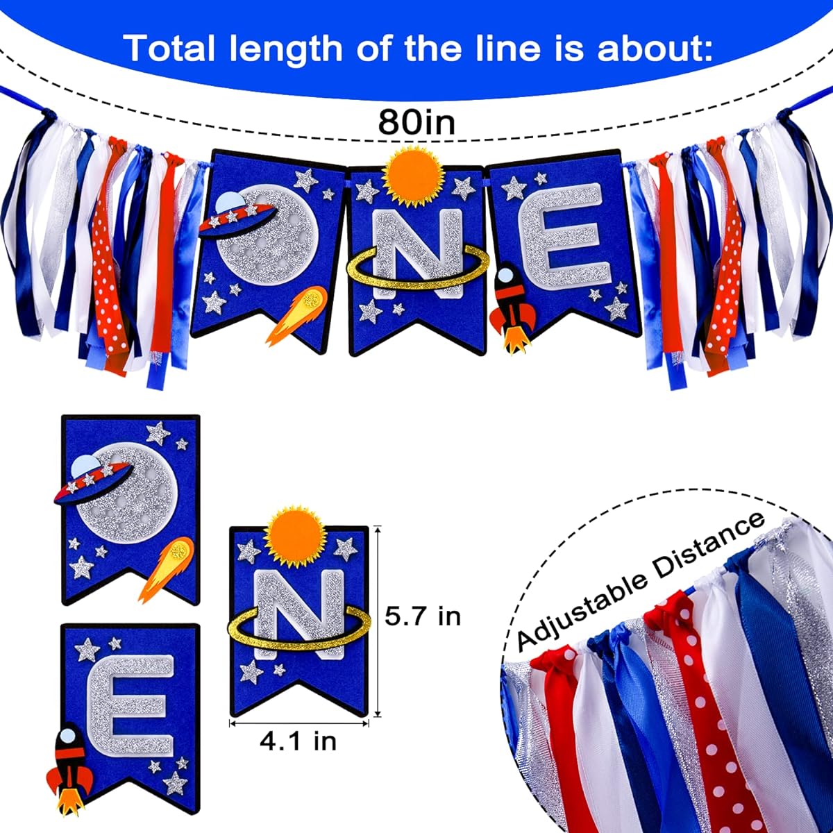 First Trip Around The Sun Birthday Decorations High Chair Banner 1st Birthday Decorations Gifts for Boys 1st Birthday Banner Baby Shower Decorations Birthday Party Supplies