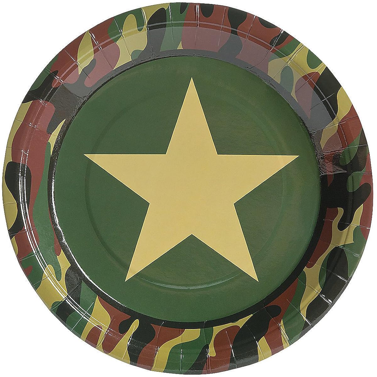 Fun Express - Army/Camo Dinner Plates Birthday - Party Supplies - Printed Tableware - Printed Plates & Bowls - Birthday - 8 Pieces