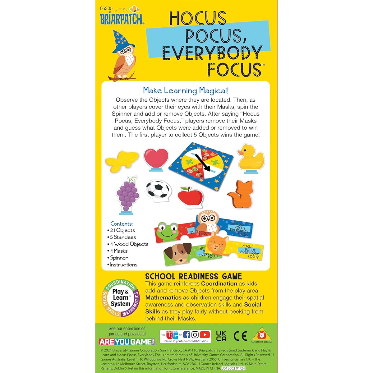 Briarpatch | Hocus Pocus Attention School Preparation Game Kindergarten Easter Basket Stuffer Early Learning Activities Ages 3+