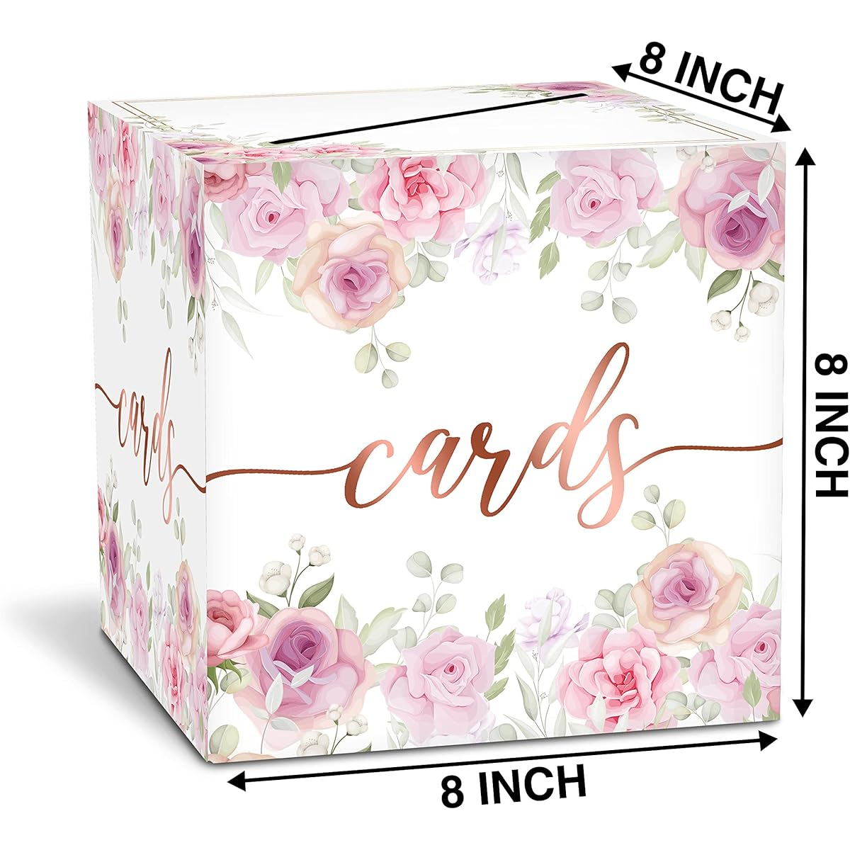 Floral Card Box Baby Shower Reception Box Wedding Bridal Shower Engagement Birthday Party Game Supplies Decoration Set of 1 (BOX-19)