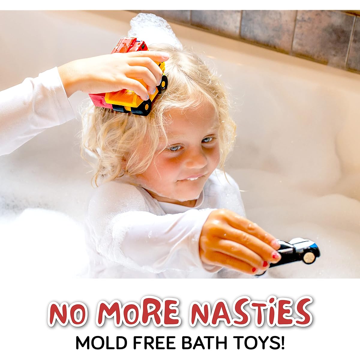 Mold free bath toys for babies and toddlers, no holes bath toys for car, mold free for bathtub, beach, pool, BPA free, safe, fun toddler baby bath toys no holes 0 1-3 6 12 18 months.
