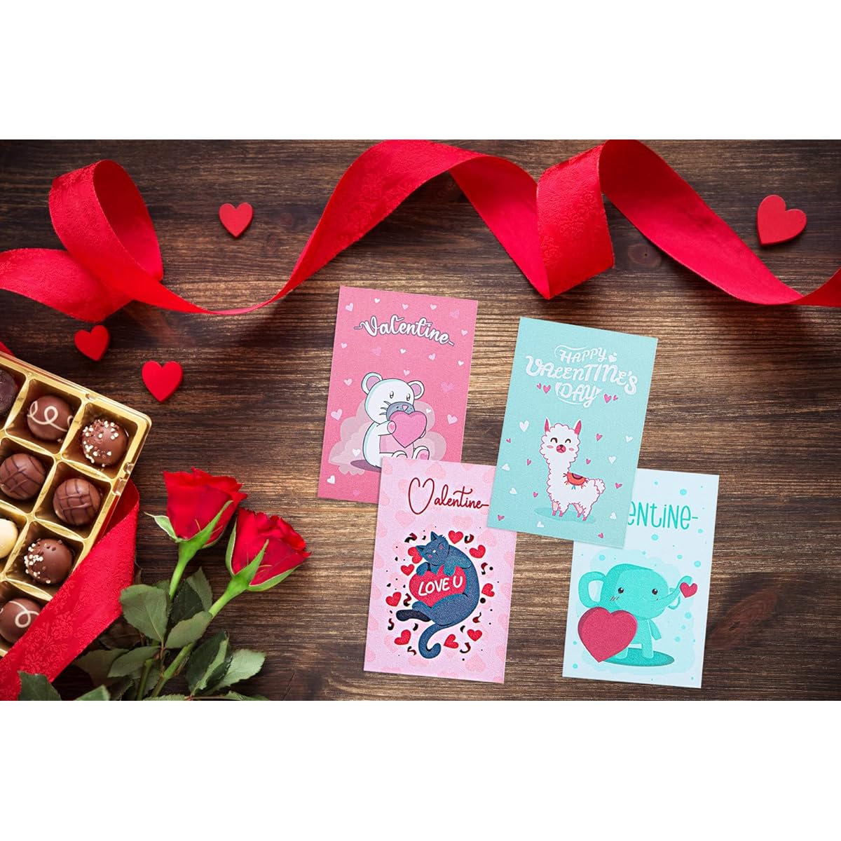 SICOHOME Valentine's Day Card Assortment for Children (Blue)