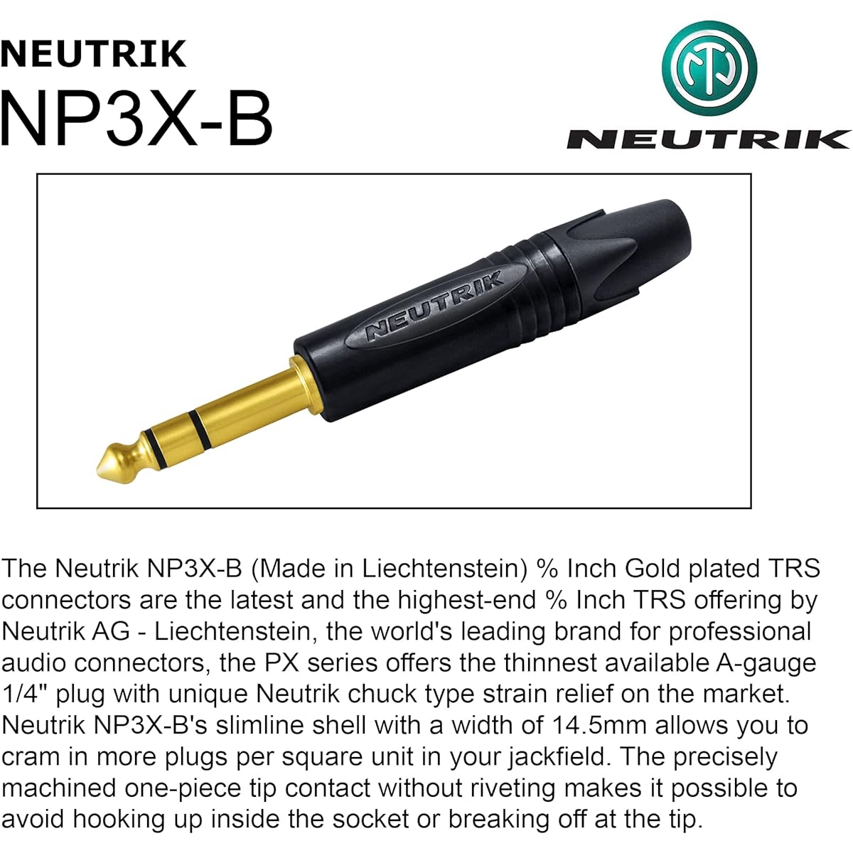 WORLDS BEST CABLES 4 Unit - 4 Feet - Balanced TRS Patch Cable Custom Made - Uses Mogami 2549 (Black) Wire and Neutrik NP3X-B Gold TRS Stereo Plugs