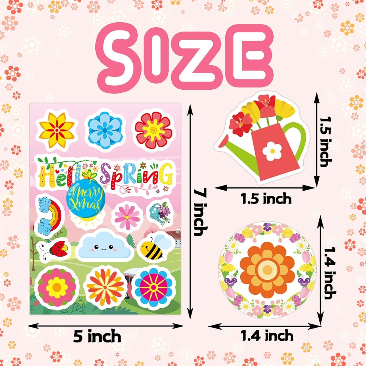 MISS FANTASY Spring Stickers for Kids Colorful Flower Stickers Bulk Purchase