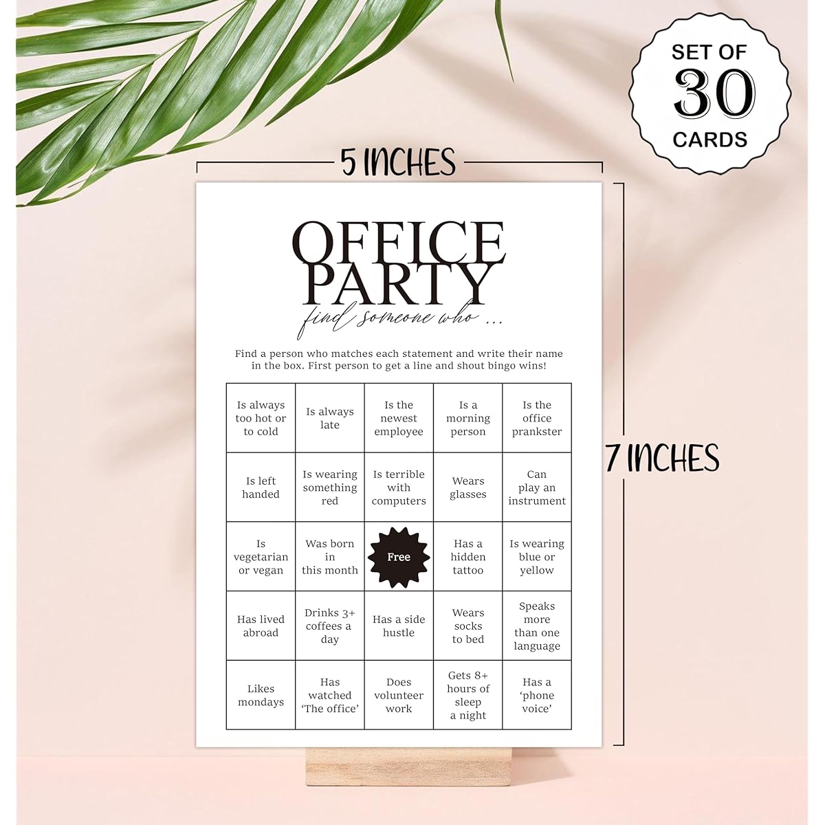 Tuyashua Office Party Find Someone Who Game, Work Party Games, Team Building, Group Office Games, Work Happy Hour, Great for Coworker Games and Adult Trivia Games, Set of 30 Game Cards - OP02