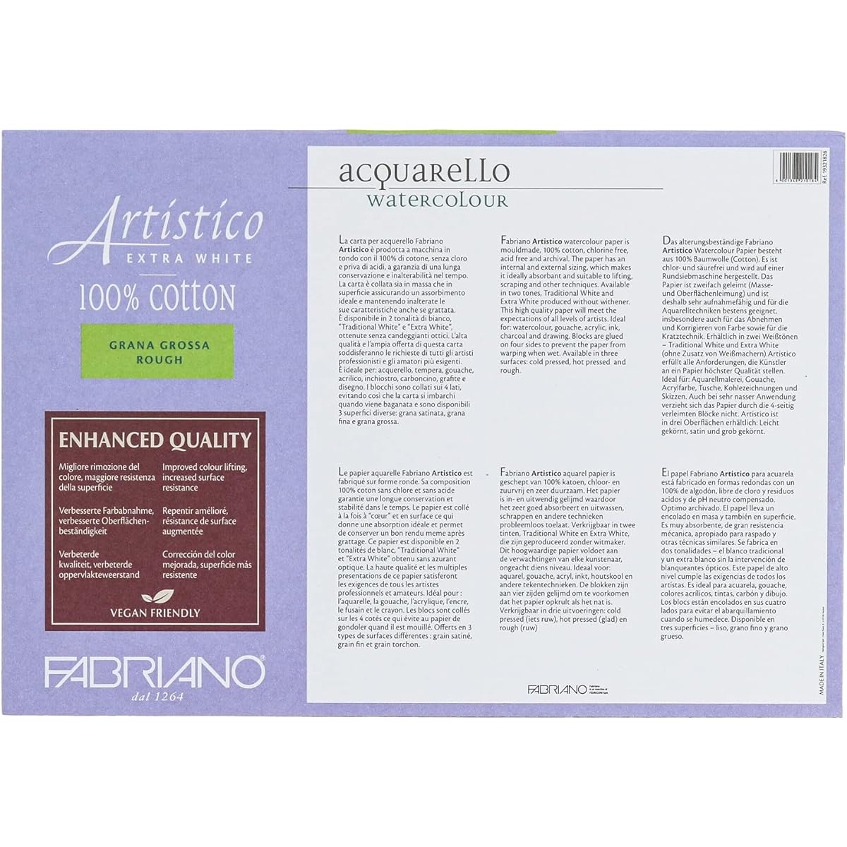 Fabriano Artistico Watercolor Block 7 x 10 inches, Extra White