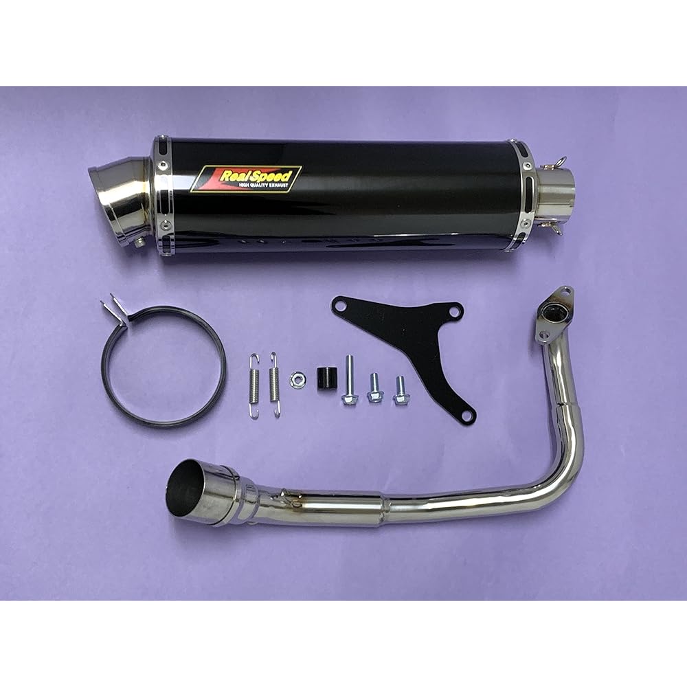 Realspeed Suzuki Address V125 (CF46A) Bike Muffler Cougar Stainless Steel Black Color Muffler RSP-CGA-405