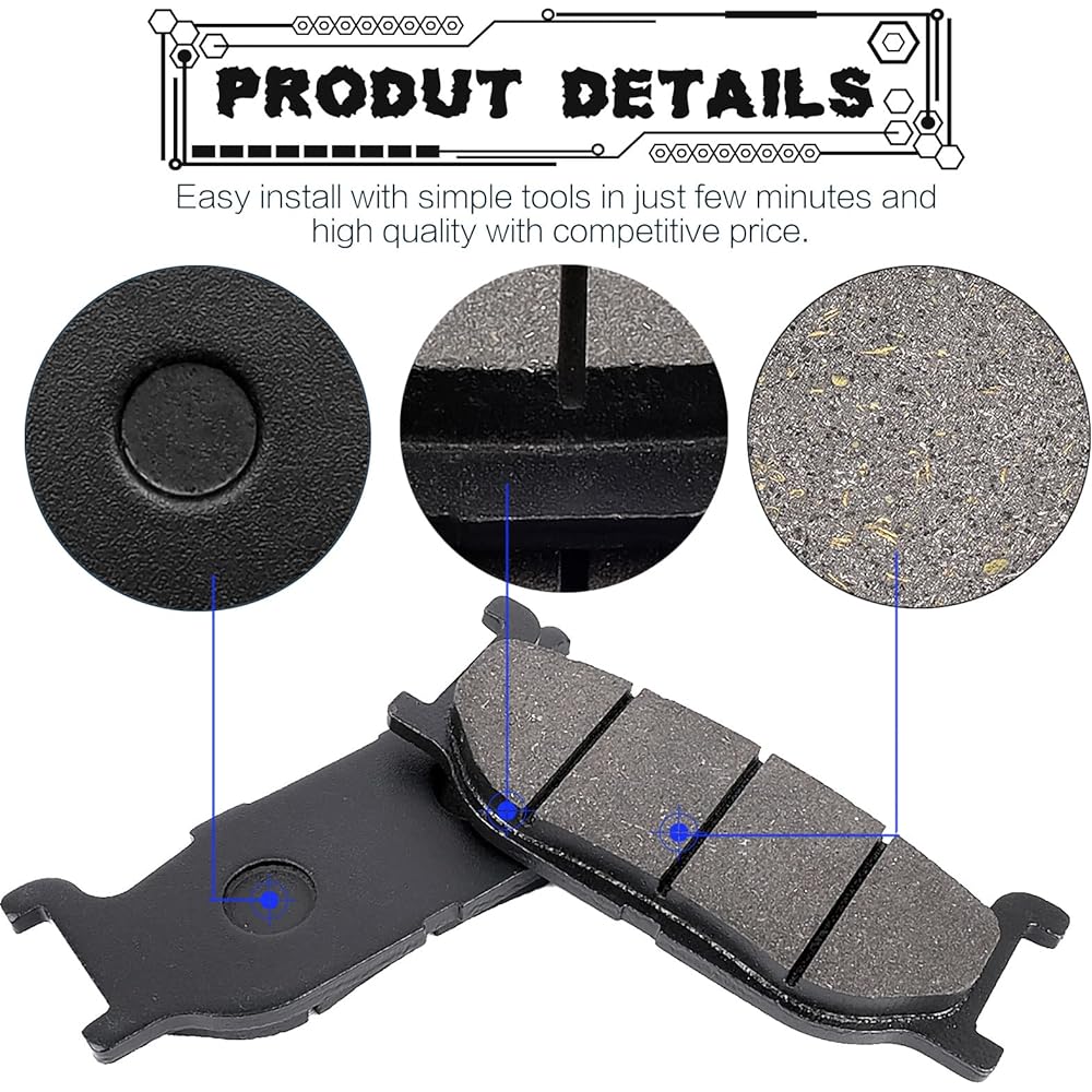 LOCOPOW Brake Pad Yamaha Roadster 1600 Silverado Midnight Star 1999-2003 Royal Star 1300 1999-2013 Midnight VentureTour Deluxe 2000 2001 2002 2003 2004 2005 2006 2007 2007 2000 August 89, 2010 2011 2012