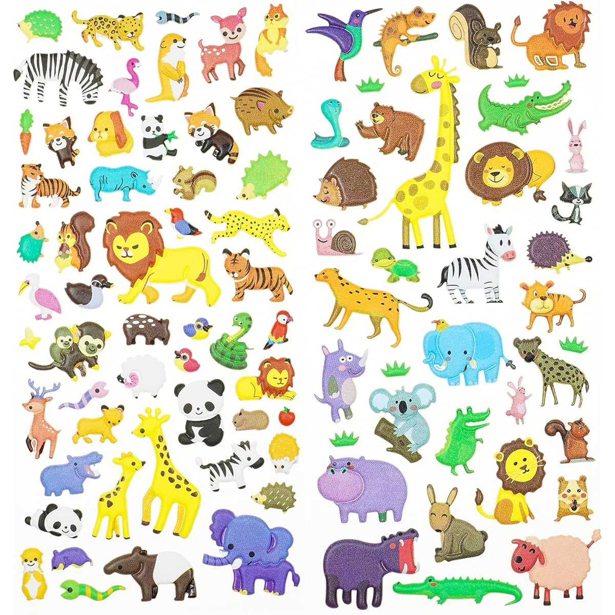 NEXT2U Imnext2U 3D Puffy Stickers for Kids Reusable Foam Stickers for Toddlers Boys Girls Scrapbooking Supplies Animals Dinosaurs Fish Cars Collection GC02