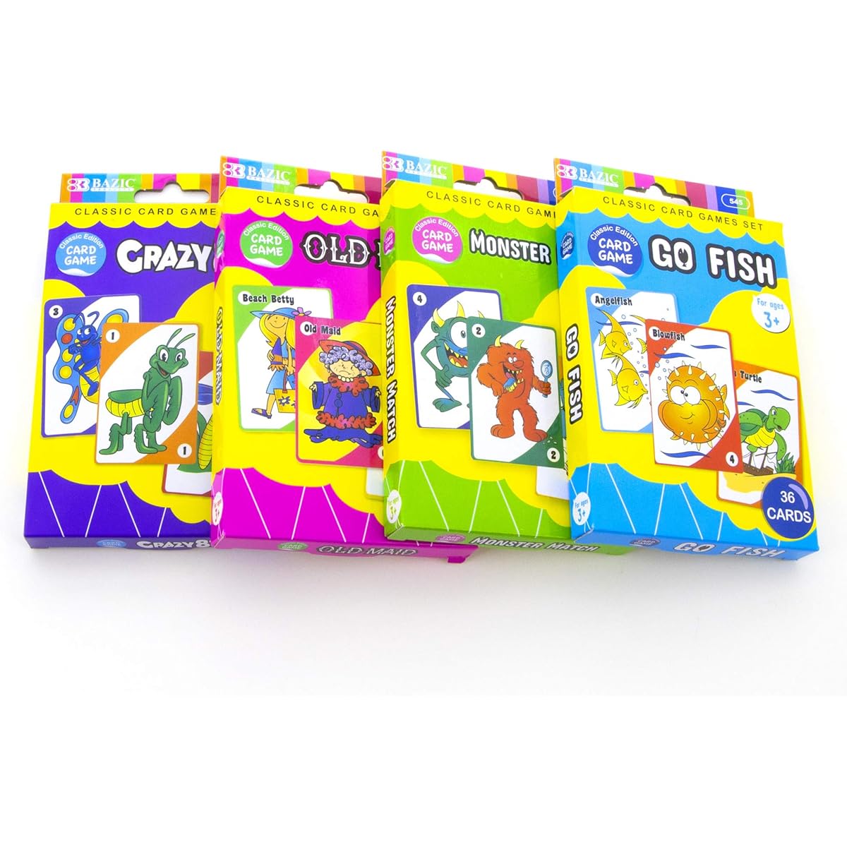 BAZIC Assorted Card Game Set of 4