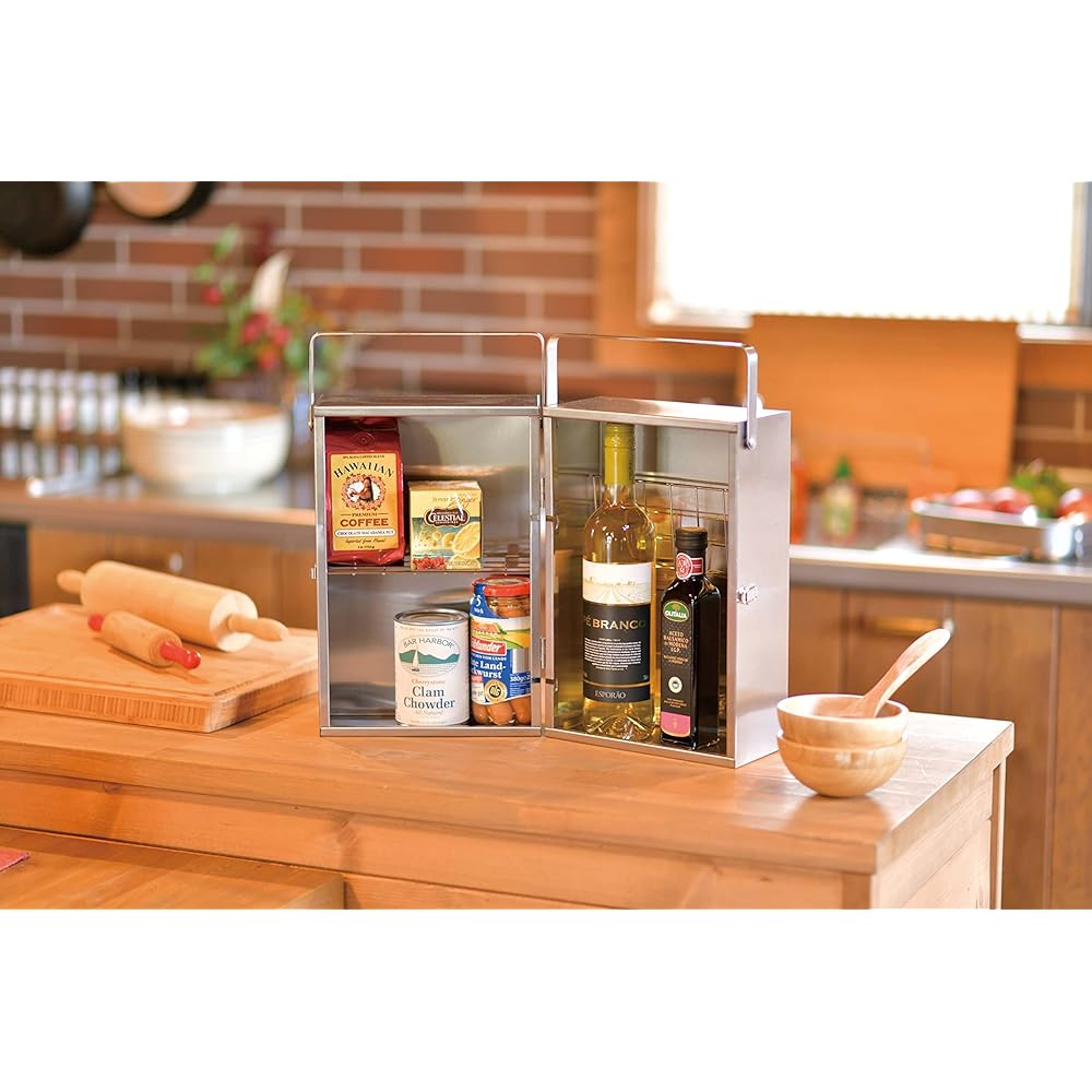 CAPTAIN STAG Spice Box Condiment Container Stainless Steel Multi BOX Tall Framework UP-2010