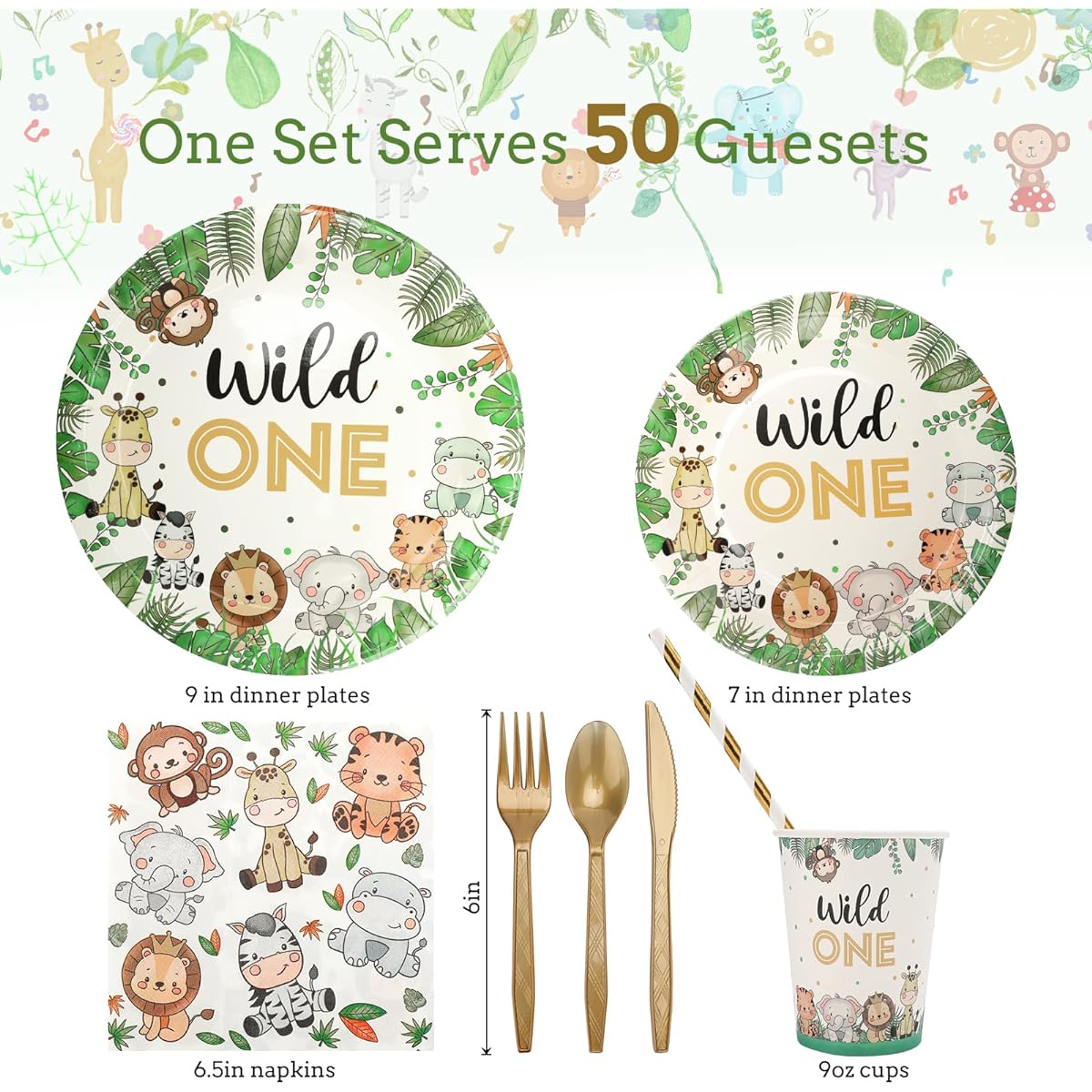 Bogoke Wild One Birthday Decorations Safari Birthday Decorations Jungle Theme for Wild One