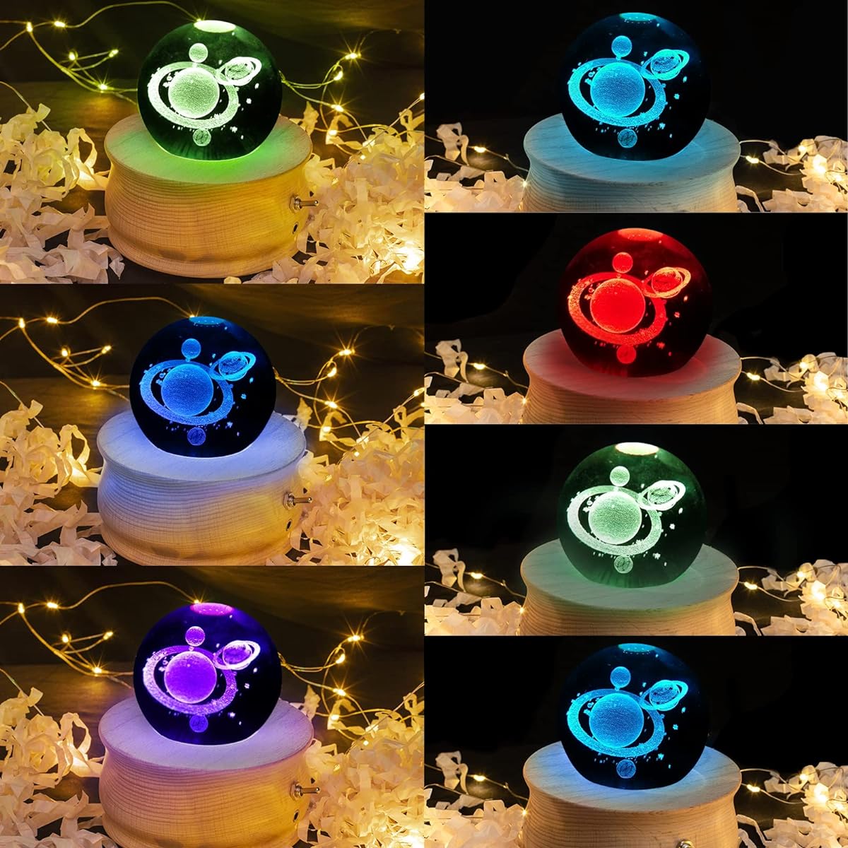NEPIVEL Music Box, 3D Crystal Ball Music Box, RGB Light Projection, Rotating Night Light, Room Decoration, Gift for Girls/Women/Kids/Mom/Birthday/Valentine's Day/Christmas