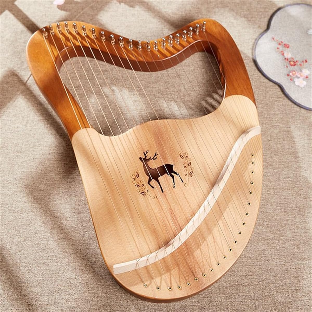 WowZza Lyra Set Musical Harp Small Size 21/24/27 Strings Solid Wood Portable Musical Instrument Lyra Harp for Beginners/27 Strings
